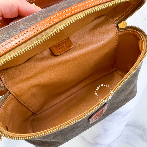 Vintage CELINE Macadam Vanity Bag 021 - Brown (Code: 037500 )
