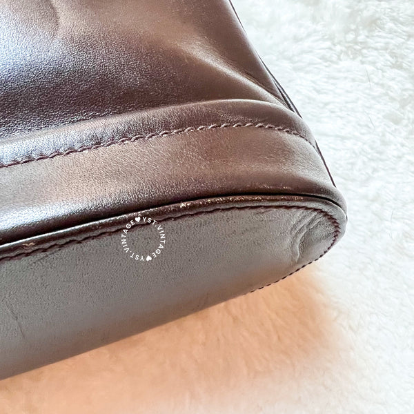 Vintage Gucci 1980's GG Gold Hardware Shoulder Bag - Dark Chocolate Brown