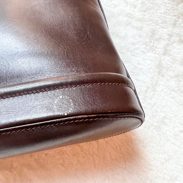 Vintage Gucci 1980's GG Gold Hardware Shoulder Bag - Dark Chocolate Brown