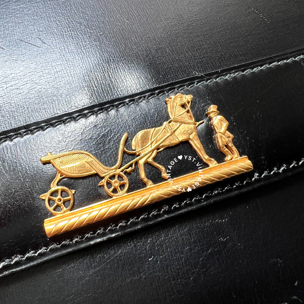 Vintage Hermès 1984 Eugenie Shoulder Bag/ Clutch - Black