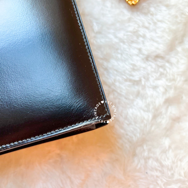 Vintage Hermès 1984 Eugenie Shoulder Bag/ Clutch - Black