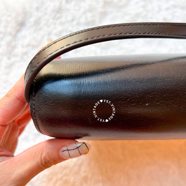 Vintage Hermès 1984 Eugenie Shoulder Bag/ Clutch - Black