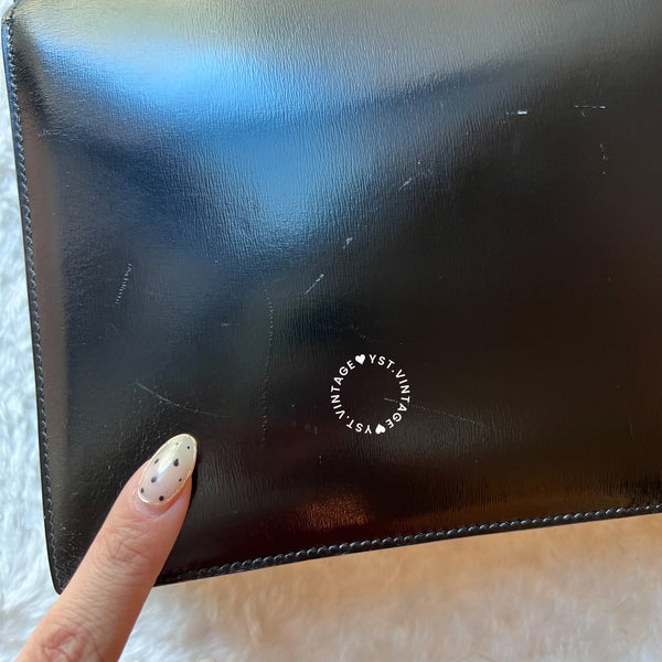 Vintage Hermès 1984 Eugenie Shoulder Bag/ Clutch - Black