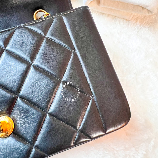 Vintage CHANEL Diana Flap Bag - Black (Code: 038600)