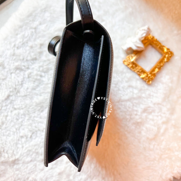 Vintage Hermès 1984 Eugenie Shoulder Bag/ Clutch - Black