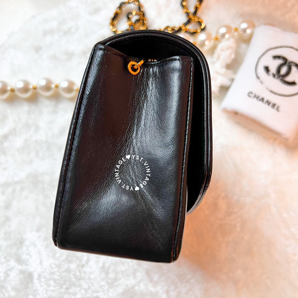Vintage CHANEL Diana Flap Bag - Black (Code: 038600)