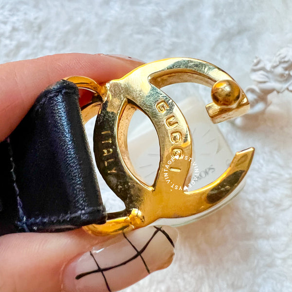 Vintage GUCCI Belt - Navy*Gold