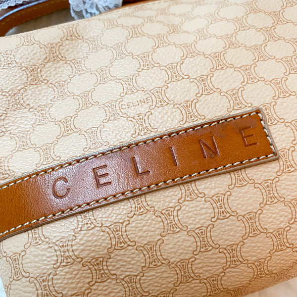 Vintage CELINE 2000 Macadam Makeup Bag - Milk Tea 005