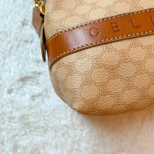 Vintage CELINE 2000 Macadam Makeup Bag - Milk Tea 005