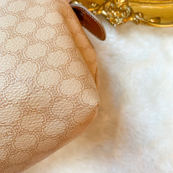 Vintage CELINE 2000 Macadam Makeup Bag - Milk Tea 005