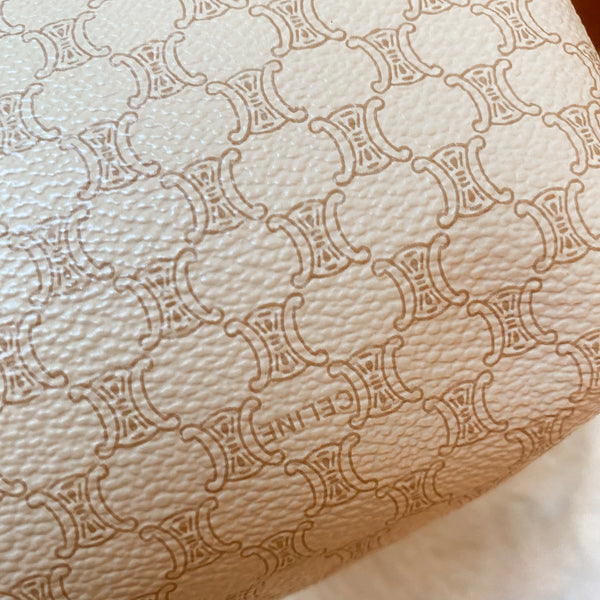 Vintage CELINE 2000 Macadam Makeup Bag - Milk Tea 005