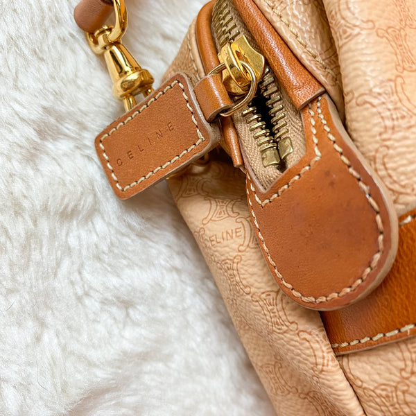 Vintage CELINE 2000 Macadam Makeup Bag - Milk Tea 005