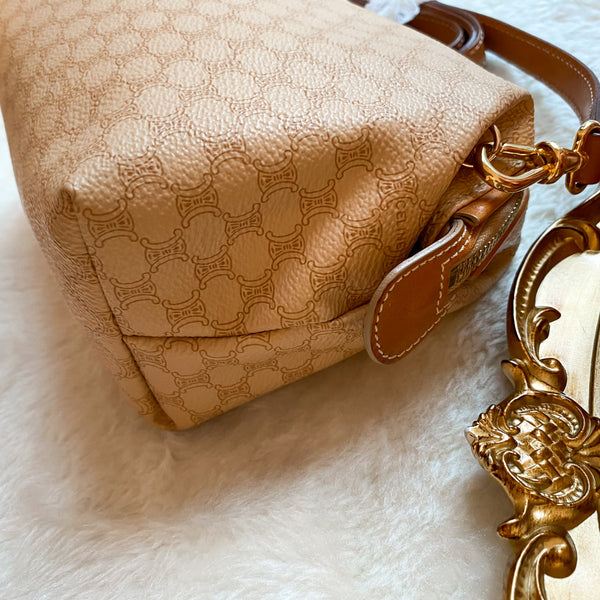 Vintage CELINE 2000 Macadam Makeup Bag - Milk Tea 005