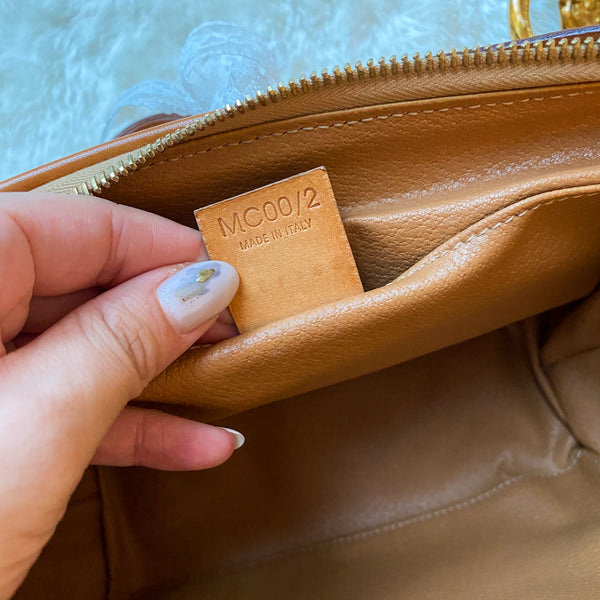 Vintage CELINE 2000 Macadam Makeup Bag - Milk Tea 005