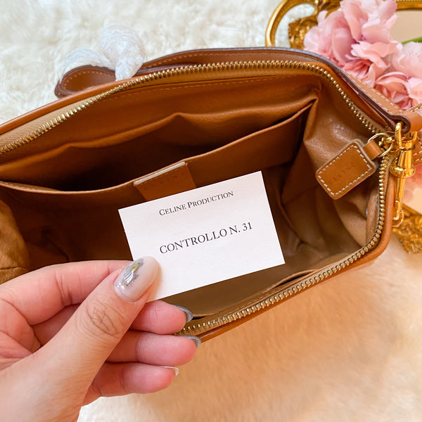 Vintage CELINE 2000 Macadam Makeup Bag - Milk Tea 005