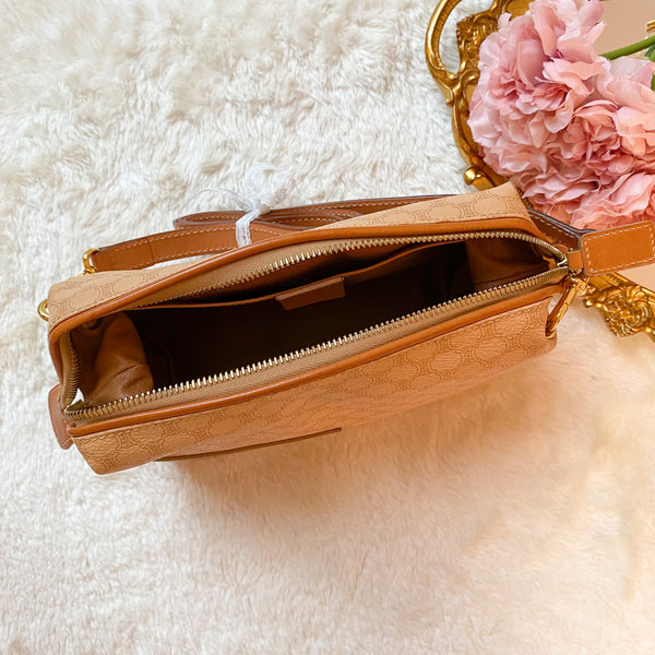 Vintage CELINE 2000 Macadam Makeup Bag - Milk Tea 005