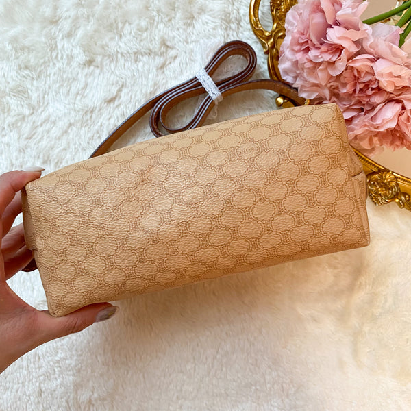 Vintage CELINE 2000 Macadam Makeup Bag - Milk Tea 005