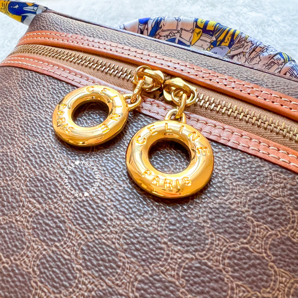 Vintage CELINE Macadam Vanity Bag With Donut Hardware - Brown
