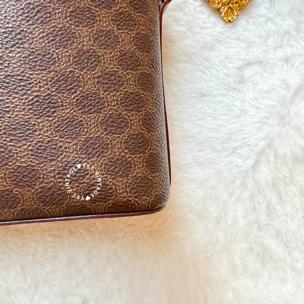 Vintage CELINE Macadam Vanity Bag With Donut Hardware - Brown