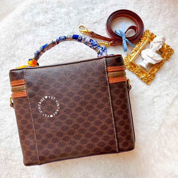 Vintage CELINE Macadam Vanity Bag With Donut Hardware - Brown