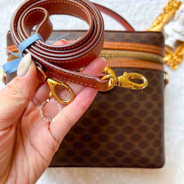 Vintage CELINE Macadam Vanity Bag With Donut Hardware - Brown