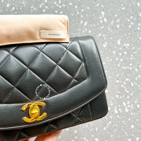 Vintage CHANEL Diana Small Flap Bag - Black 005 (Code: 057800)