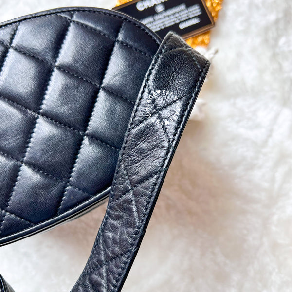 Vintage Chanel Leather Strap Vanity Bag with Tassel - Black