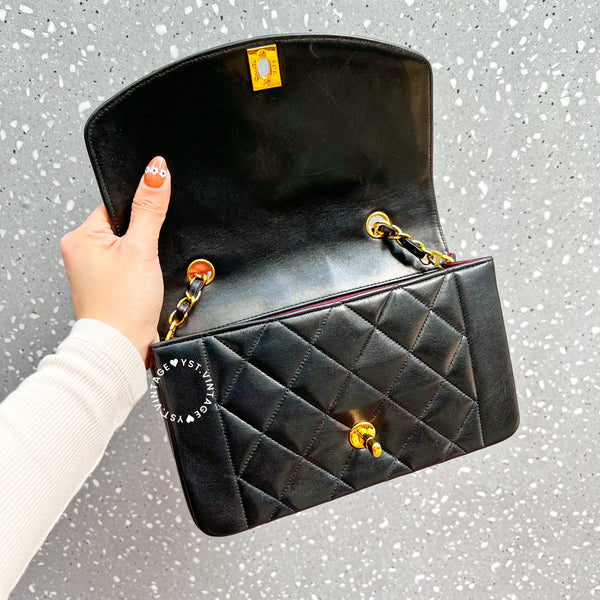 Vintage CHANEL Diana Small Flap Bag - Black 005 (Code: 057800)