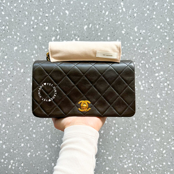 Vintage Chanel 19cm Mini Flap Turn-Lock Bag - Brown 003