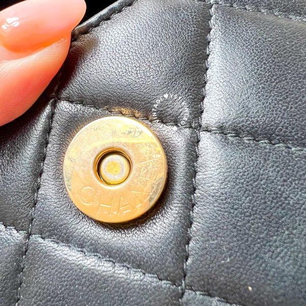 Vintage Chanel Leather Strap Vanity Bag with Tassel - Black