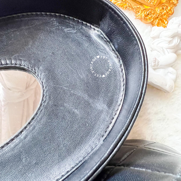 Vintage Chanel Leather Strap Vanity Bag with Tassel - Black