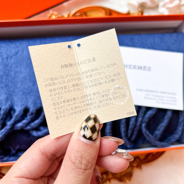 Hermès Cashmere Scarf - Royal Blue*Navy Blue Dual Colour