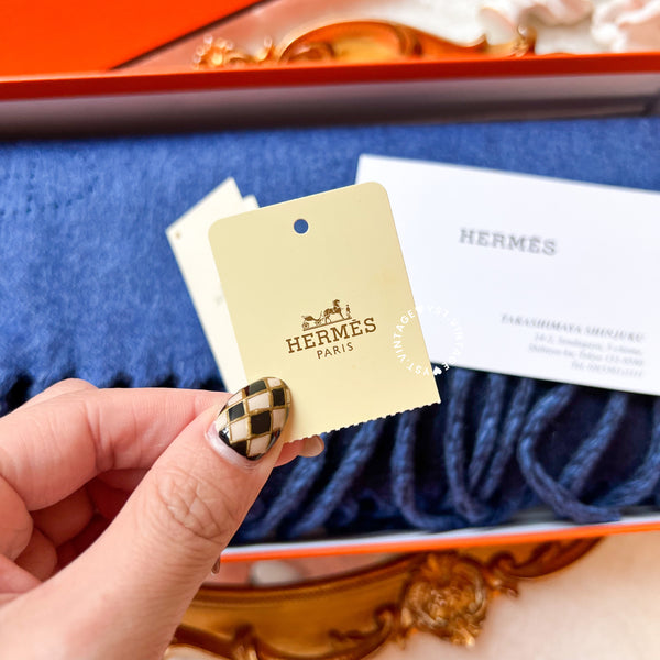 Hermès Cashmere Scarf - Royal Blue*Navy Blue Dual Colour