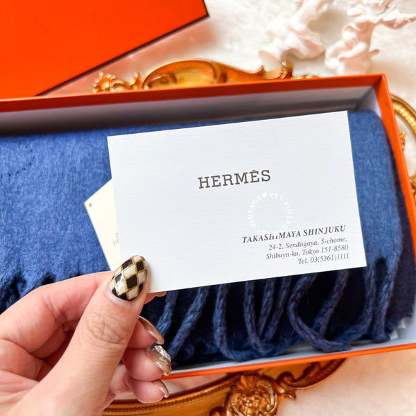 Hermès Cashmere Scarf - Royal Blue*Navy Blue Dual Colour