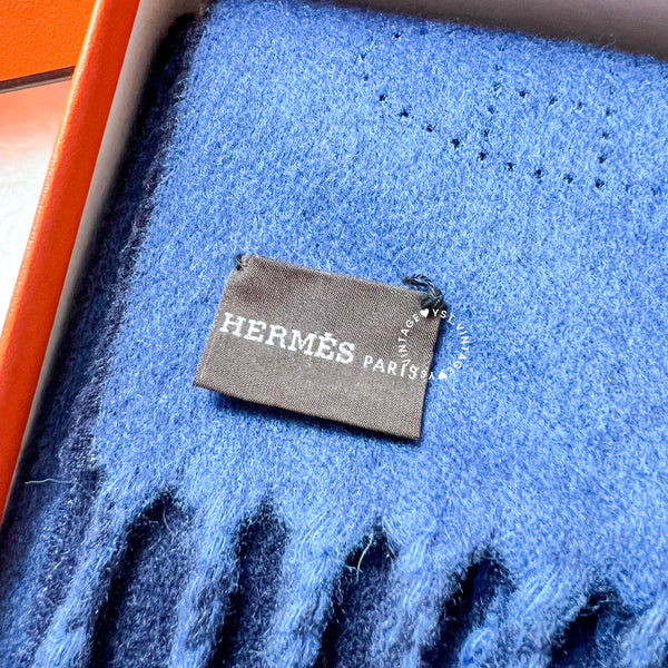 Hermès Cashmere Scarf - Royal Blue*Navy Blue Dual Colour