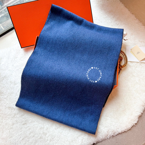Hermès Cashmere Scarf - Royal Blue*Navy Blue Dual Colour