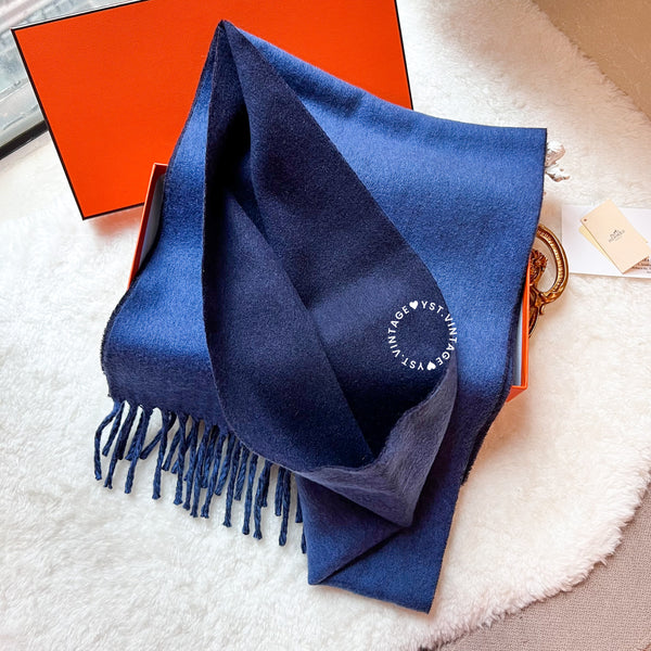 Hermès Cashmere Scarf - Royal Blue*Navy Blue Dual Colour