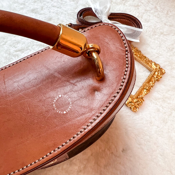 Vintage CELINE Macadam Vanity Bag With Mini Triomphe Logo - Brown