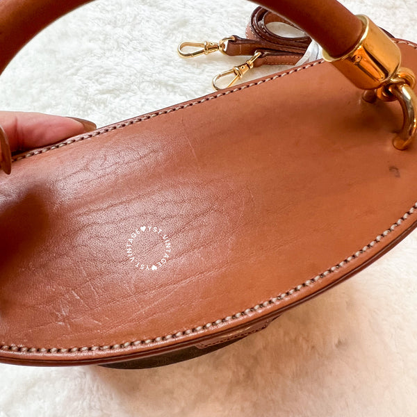 Vintage CELINE Macadam Vanity Bag With Mini Triomphe Logo - Brown