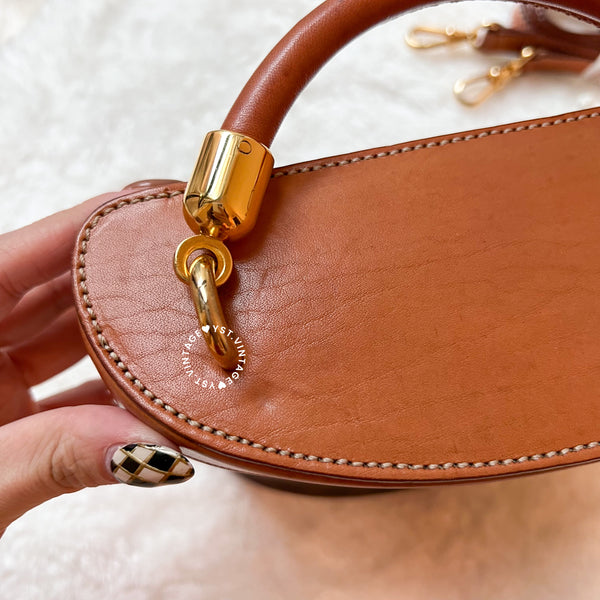 Vintage CELINE Macadam Vanity Bag With Mini Triomphe Logo - Brown