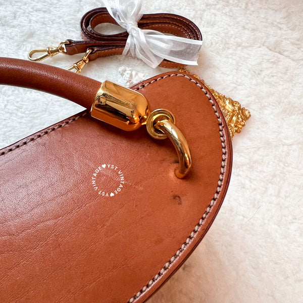 Vintage CELINE Macadam Vanity Bag With Mini Triomphe Logo - Brown