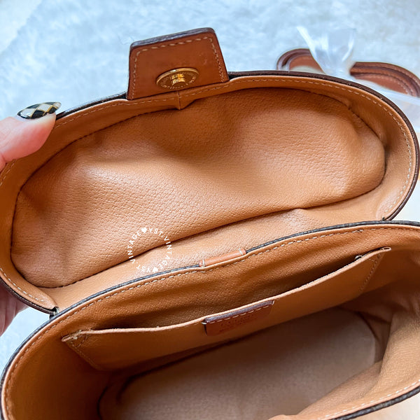 Vintage CELINE Macadam Vanity Bag With Mini Triomphe Logo - Brown