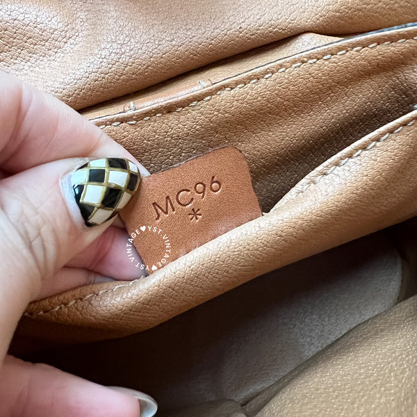 Vintage CELINE Macadam Vanity Bag With Mini Triomphe Logo - Brown