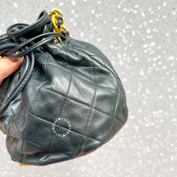 Vintage Chanel Mini Bucket Bag- Black