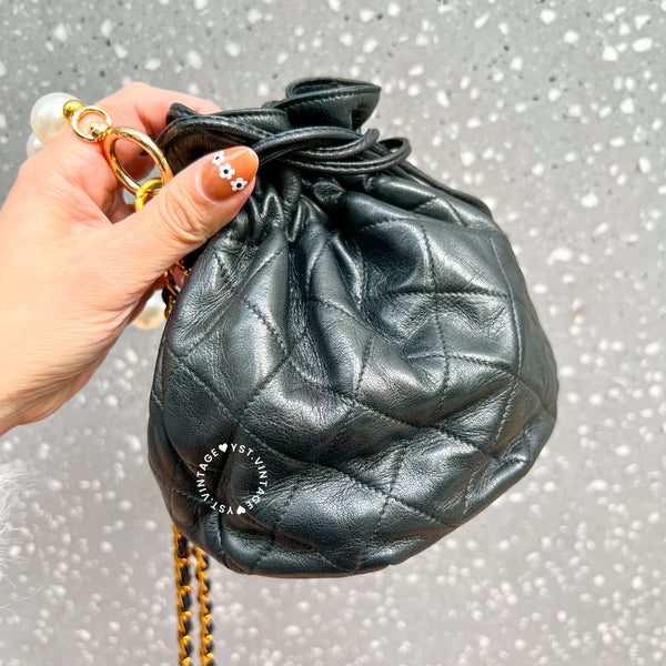 Vintage Chanel Mini Bucket Bag- Black