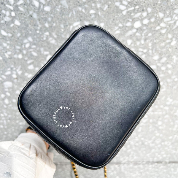 Vintage CHANEL Vertical Vanity Bag - Lambskin Black 007