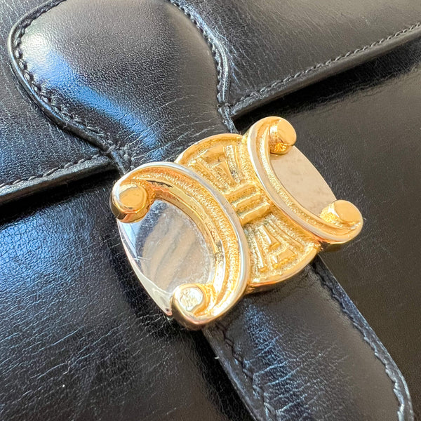 Vintage CELINE Triomphe Box Bag - Black