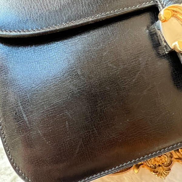 Vintage CELINE Triomphe Box Bag - Black
