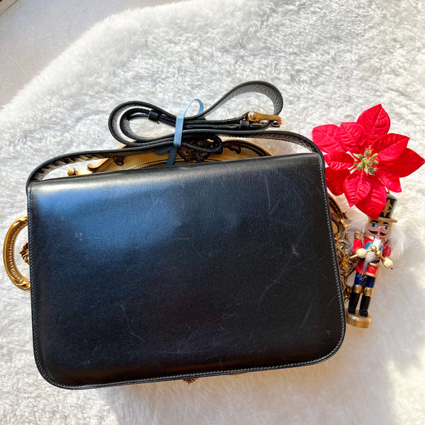 Vintage CELINE Triomphe Box Bag - Black
