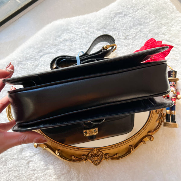 Vintage CELINE Triomphe Box Bag - Black